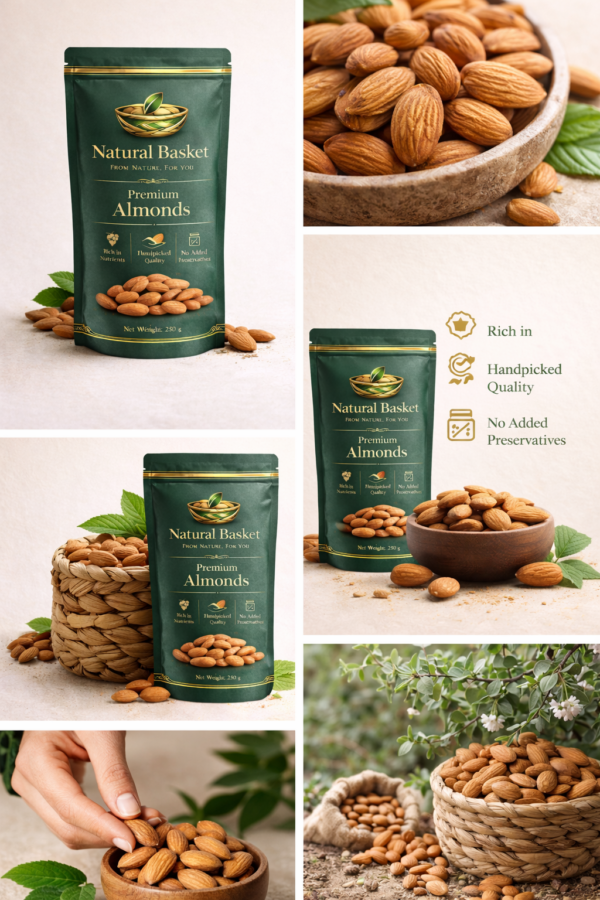 natural basket almonds