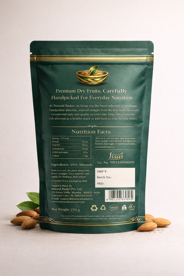 natural basket almonds